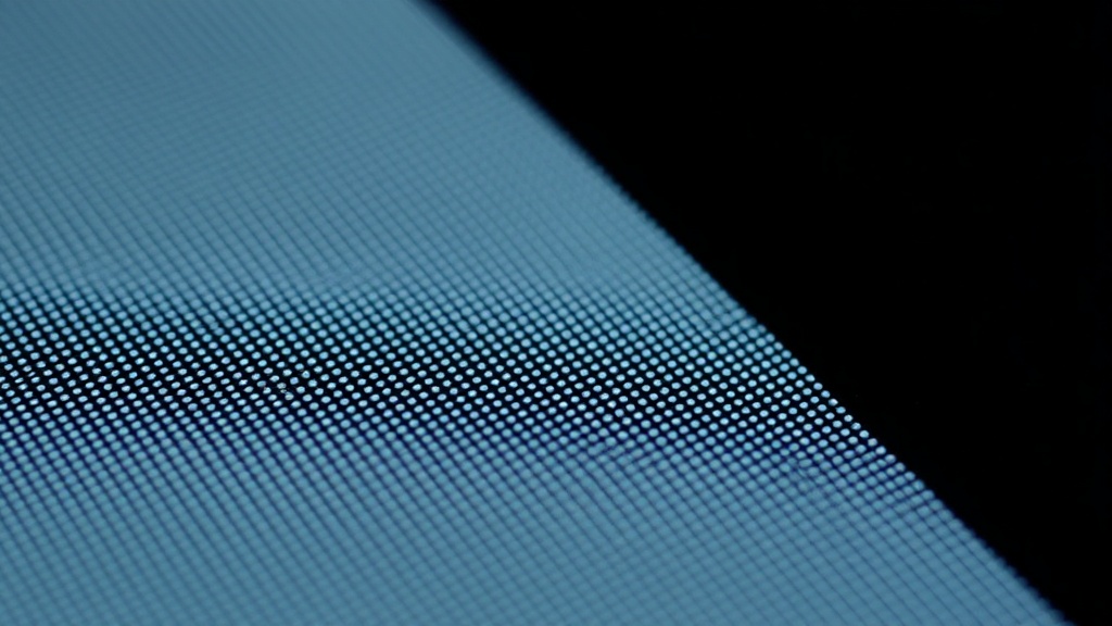 전자잉크 디스플레이와 일반 LCD 화면의 픽셀 구조를 확대하여 비교하는 장면